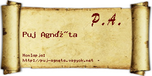 Puj Agnéta névjegykártya